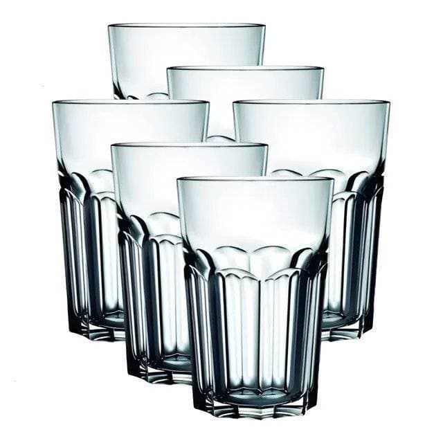 Jogo Kit 6 Copos Vidro Grosso 400ml Água Suco Drink Premium Cor Transparente Original Line